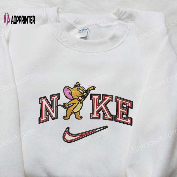 Nike x Jerry Embroidered Shirt – Cartoon & Nike Inspired Design