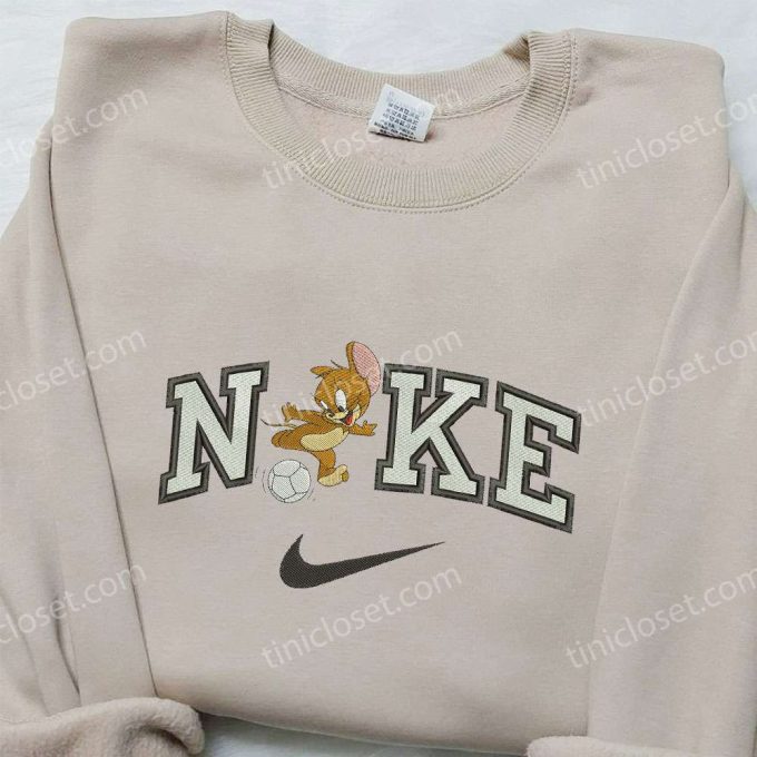 Nike x Jerry Soccer Embroidered Shirt: Cartoon Inspired Engaging Nike Shirt