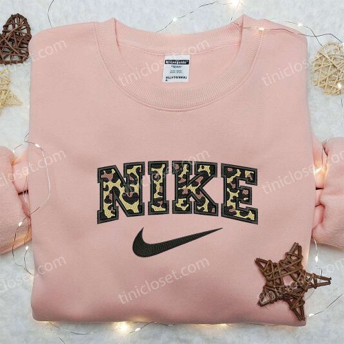 Custom Nike x Leopard Embroidered Shirt: Best Family Gifts