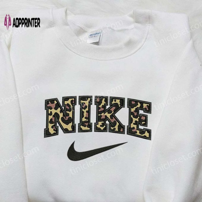 Custom Nike x Leopard Embroidered Shirt: Best Family Gifts