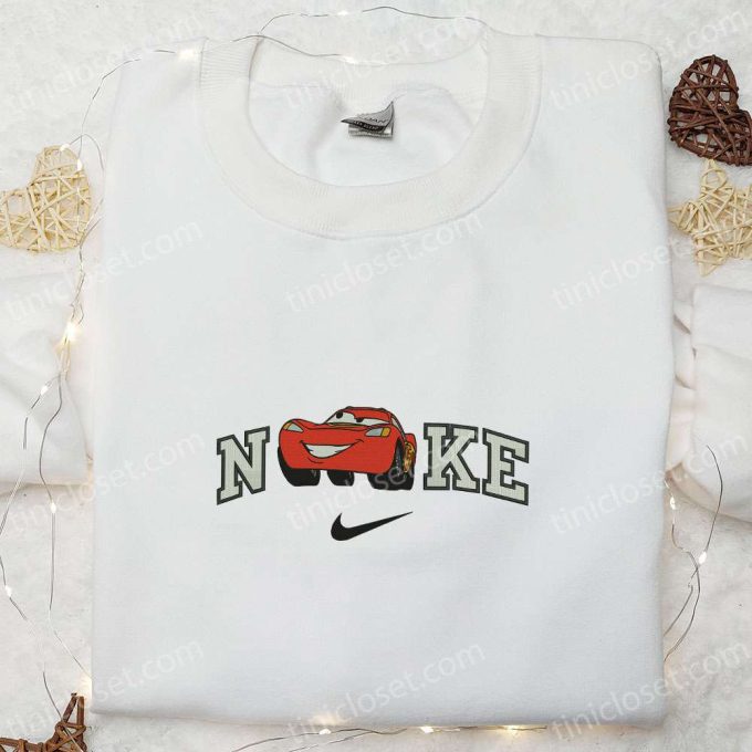 Nike x Lightning McQueen Embroidered Shirt: Disney Characters Sweatshirt & Inspired Hoodie