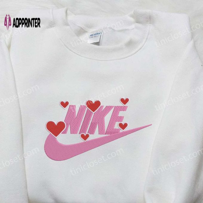 Nike x Love Hearts Embroidered Shirt: Custom Valentine s Day Gift – Best Nike Embroidered Shirt Ideas