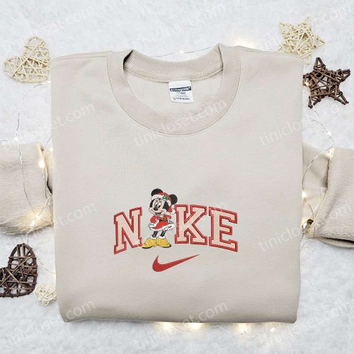 Nike x Minnie Mouse Christmas Embroidered Sweatshirt: Best Walt Disney Shirt for Unique Christmas Gift Ideas