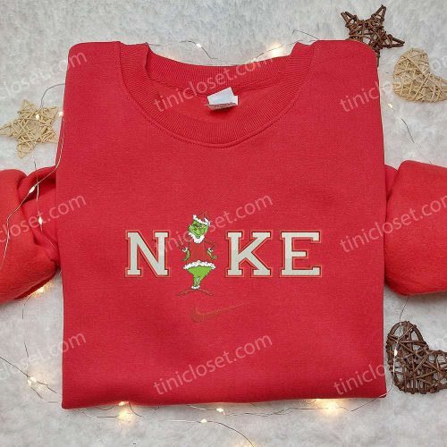 Nike x Santa Claus Grinch Embroidered Shirt – Best Christmas Gift for Grinch Fans