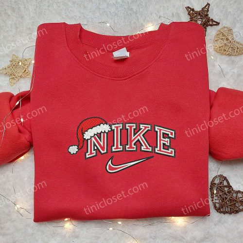 Nike x Santa Hat Embroidered Shirt: Festive Christmas Gift for Family