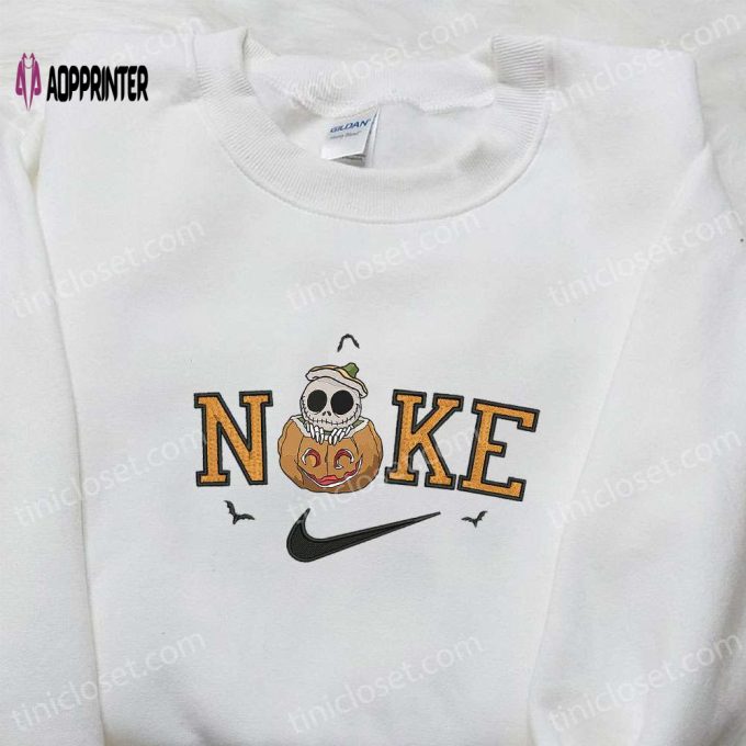 Nike x Skellington Pumpkin Halloween Hoodie & T-shirt: Amazing Embroidered Sweatshirts