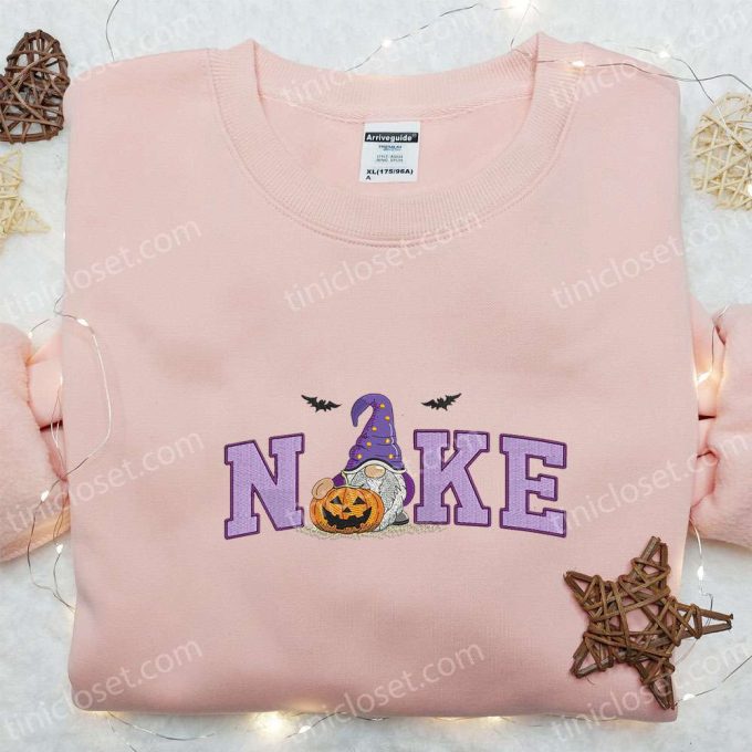 Nike x Spooky Gnome Halloween Pumpkin Embroidered Shirt – Amazing Halloween Inspired Tee