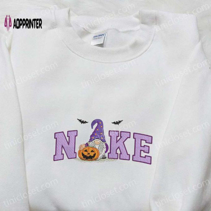 Nike x Spooky Gnome Halloween Pumpkin Embroidered Shirt – Amazing Halloween Inspired Tee