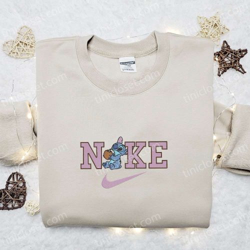 Nike x Stitch Coconut Embroidered Sweatshirt – Lilo & Stitch Hoodie Nike Inspired T-Shirt