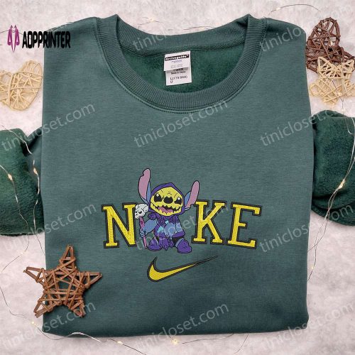 Nike x Stitch Candy Halloween Embroidered Shirt: Lilo and Stitch Characters Nike Inspired Design