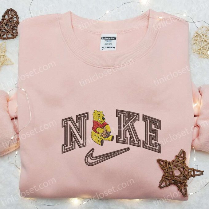 Nike x Winnie the Pooh Cartoon Embroidered Sweatshirt Disney Characters Shirt: Cozy & Stylish Nike Inspired T-shirt