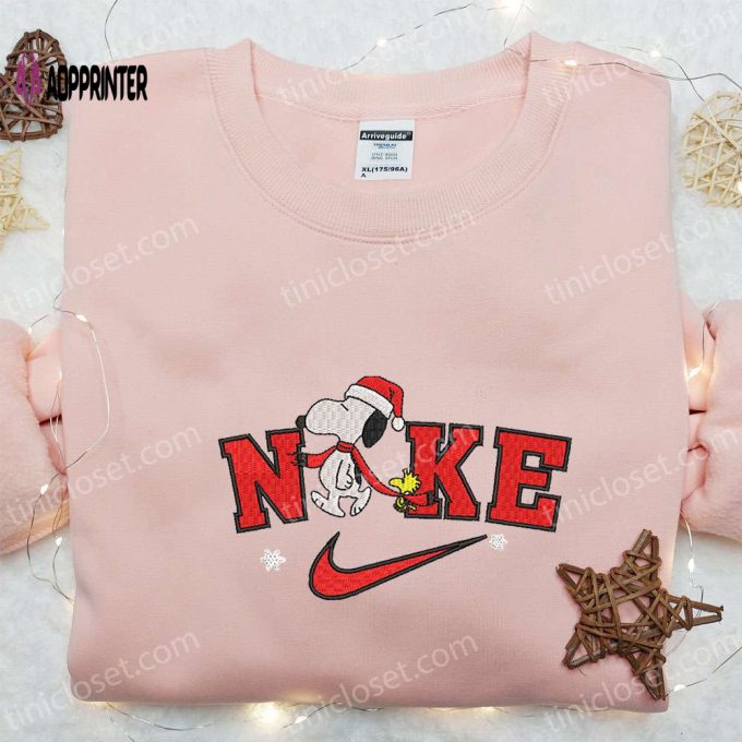 Nike x Xmas Snoopy Cartoon Embroidered Shirt & Hoodie: Best Christmas Gift Ideas – Custom Nike T-shirt