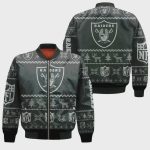 Oakland Raiders Logo Pattern Bomber Jacket