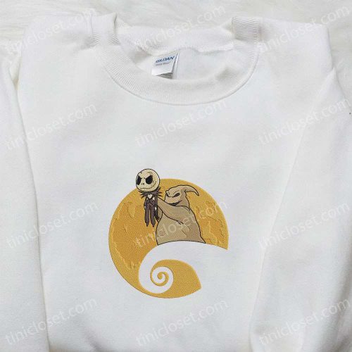 Oogie Boogie & Jack Skellington Moon Embroidered Sweatshirt – The Nightmare Before Christmas Hoodie