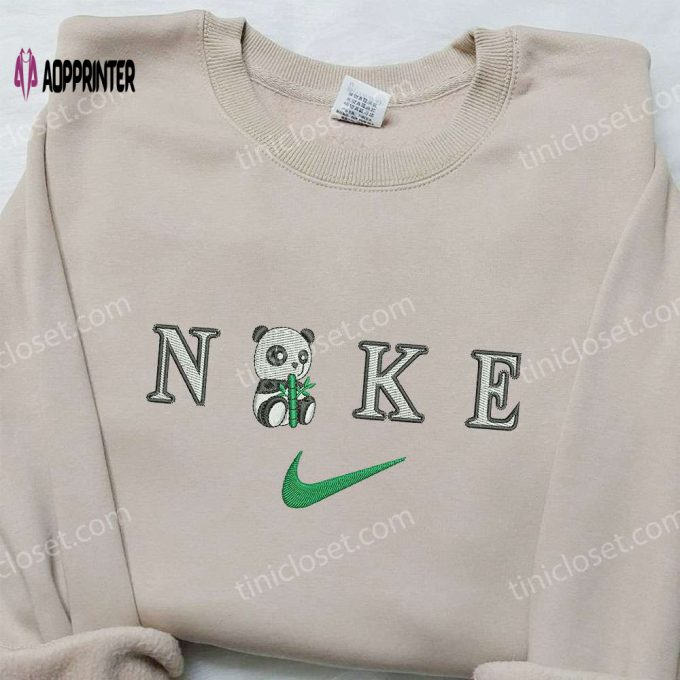 Panda x Nike Embroidered Hoodie & Shirt Set: Perfect Family Gift Nike Inspired Designs