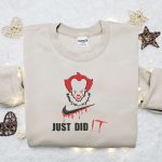 Pennywise x Swoosh Embroidered Sweatshirt: Best Halloween Gift for Family