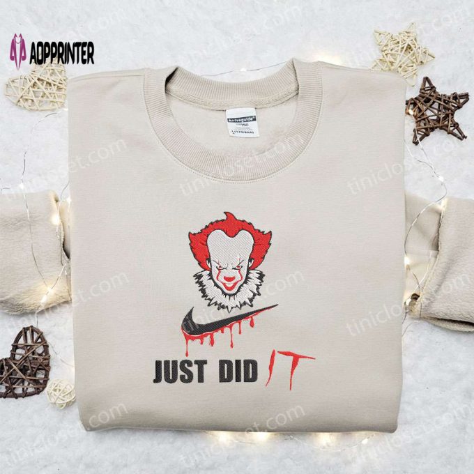 Pennywise x Swoosh Embroidered Sweatshirt: Best Halloween Gift for Family