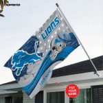 Personalized Detroit LionsD House Flag Gift