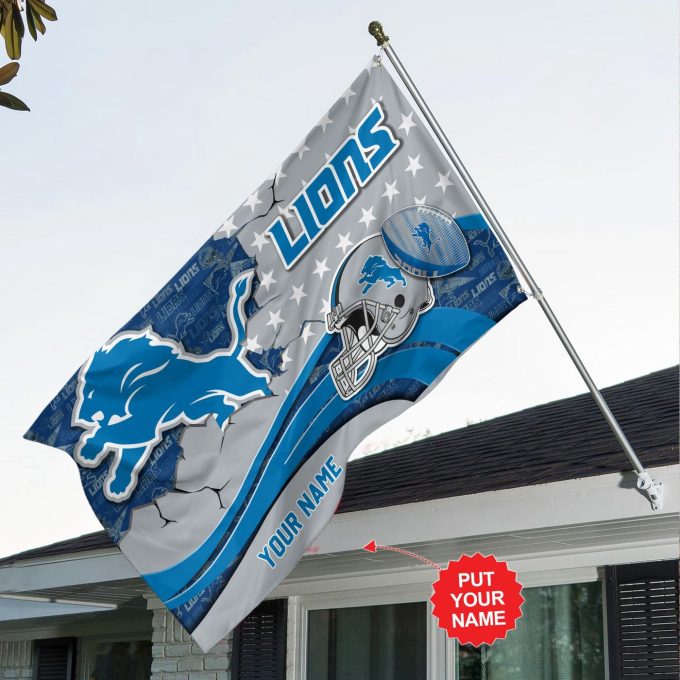 Personalized Detroit LionsD House Flag Gift