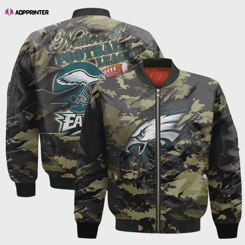 Philadelphia Eagles Bohemian Pattern Bomber Jacket- GreenBlack