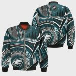 Philadelphia Eagles Bohemian Pattern Bomber Jacket- GreenBlack