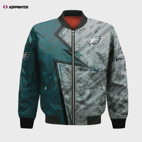 Philadelphia Eagles Black Camo Pattern National Football League Unisex Bomber Jacket