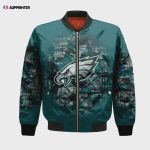 Philadelphia Eagles Bomber Jacket 3D Printed Camouflage Vintage