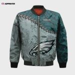 Philadelphia Eagles Bomber Jacket 3D Printed Grunge Polynesian Tattoo