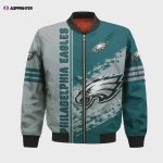 Philadelphia Eagles Bomber Jacket 3D Printed Logo Pattern In Team Colours