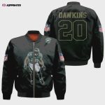 Philadelphia Eagles Brian Dawkins Pattern Bomber Jacket – Black