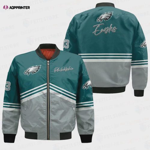 Philadelphia Eagles Bohemian Pattern Bomber Jacket- GreenBlack