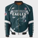 Philadelphia Eagles Players Running Pattern Bomber Jacket – Mallard Green