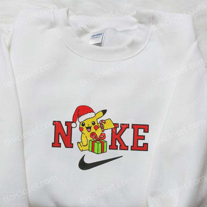 Pikachu x Nike Embroidered Sweatshirt: Merry Christmas Box Shirt Best Gift Ideas