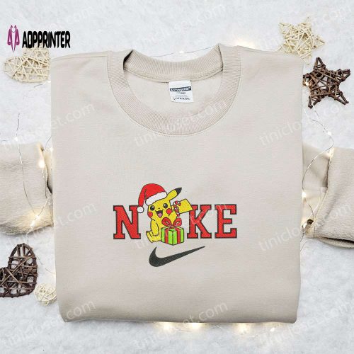 Oogie Boogie Christmas Light x Nike Embroidered Sweatshirt: Movie Merry Christmas Shirt Best Gift Ideas