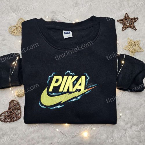 Pikachu x Nike Anime Embroidered Sweatshirt & Pokemon Shirt: Unique Nike Inspired Embroidery