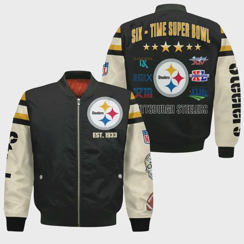 Pittsburgh Steelers 6X Champions Design Bomber Jacket SFAT V3