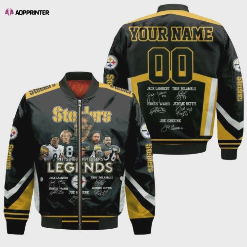 Pittsburgh Steelers 87th Anniversary With Custom Name Number Bomber Jacket – Yellow And Black