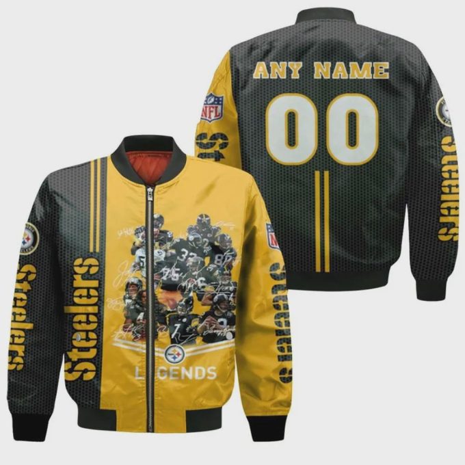 Pittsburgh Steelers Legends With Custom Name Number Bomber Jacket