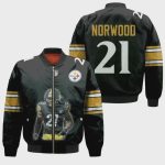 Pittsburgh Steelers Tre Norwood Pattern Bomber Jacket – Black And Yellow