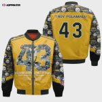 Pittsburgh Steelers Troy Polamalu Bomber Jacket – Yellow