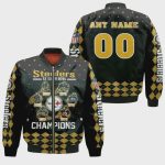 Pittsburgh Steelers With Custom Name Number Bomber Jacket – Black And Yellow