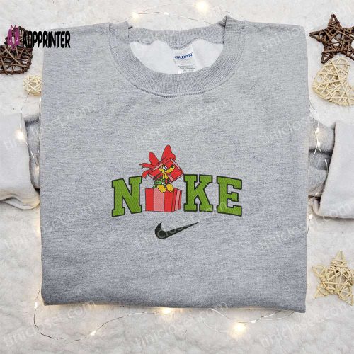 Scrump Christmas Hat x Nike Embroidered Sweatshirt: Cartoon Christmas Shirt Best Gift Ideas