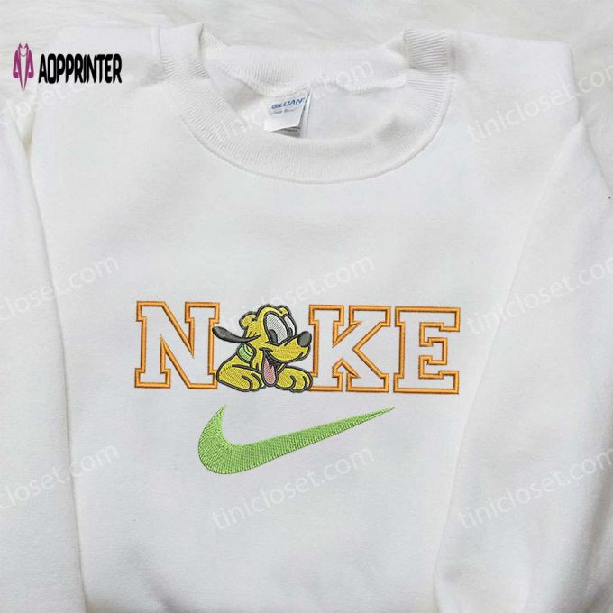 Pluto x Nike Embroidered Sweatshirt Mickey Mouse Disney Shirt Nike Inspired Shirt