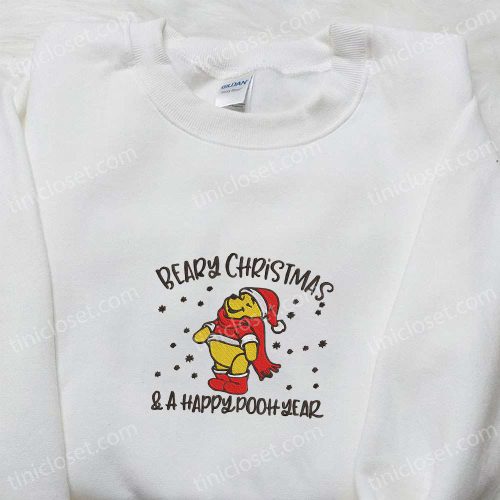 Pooh Beary Christmas Embroidered Sweatshirt & Movie Merry Christmas Shirt – Best Gift Ideas