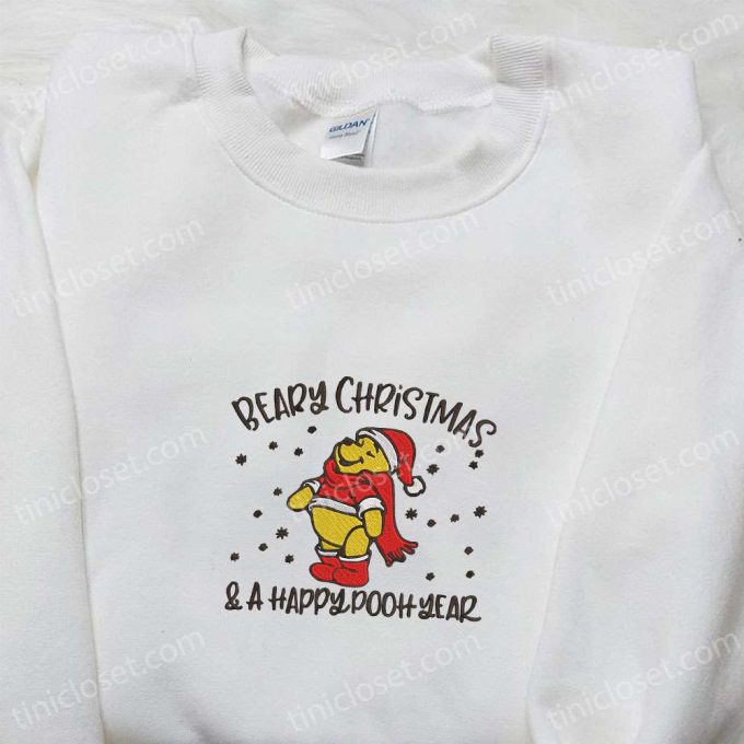 Pooh Beary Christmas Embroidered Sweatshirt & Movie Merry Christmas Shirt – Best Gift Ideas