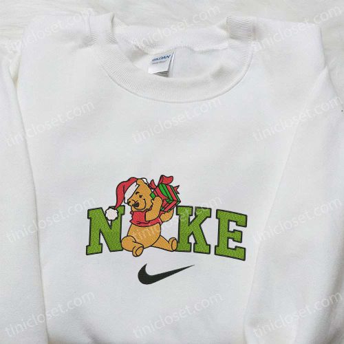 Christmas x Nike Embroidered Sweatshirt: Pooh With Gift Design – Perfect Christmas Gift Idea!