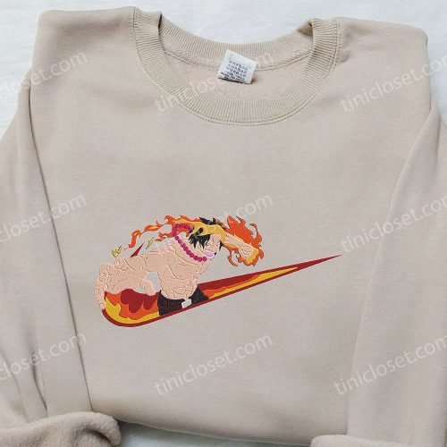 Portgas D Ace x Nike Embroidered Hoodie & One Piece Nike Inspired Shirt – Unique Apparel Collection