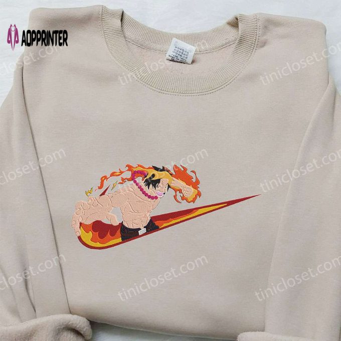 Portgas D Ace x Nike Embroidered Hoodie & One Piece Nike Inspired Shirt – Unique Apparel Collection