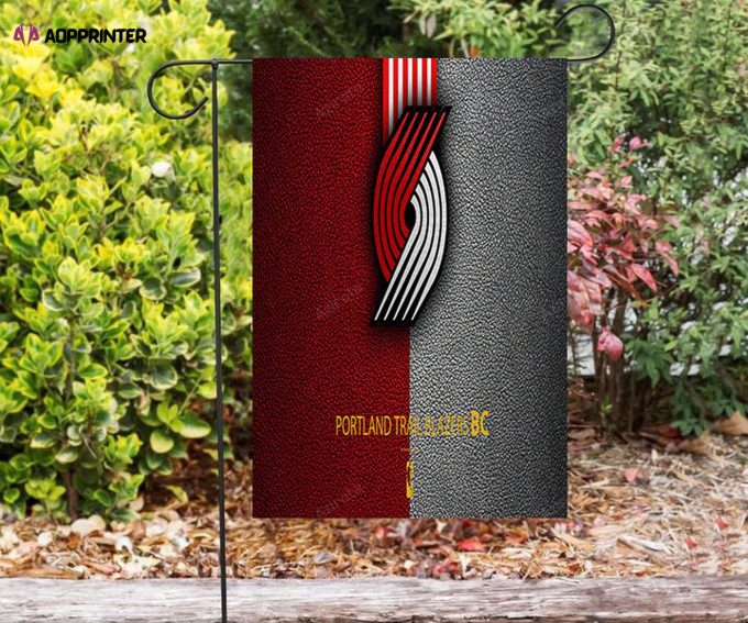 Portland Trail Blazers Red Gray Leather Double Sided Printing Garden Flag – House Flag Home Decor Gift – House Flag Home Decor Gift