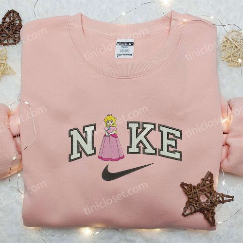 Princess Peach x Nike Embroidered Shirt: Mario & Nike Inspired Design